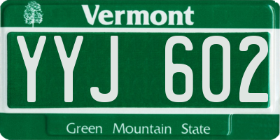 VT license plate YYJ602