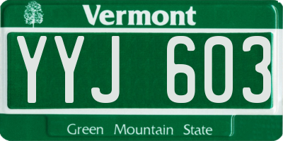 VT license plate YYJ603