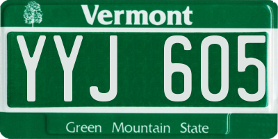 VT license plate YYJ605