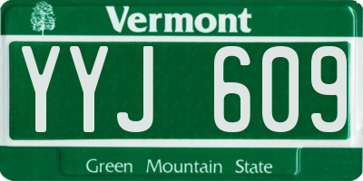 VT license plate YYJ609