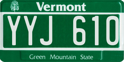 VT license plate YYJ610