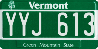 VT license plate YYJ613