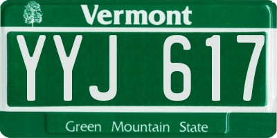 VT license plate YYJ617
