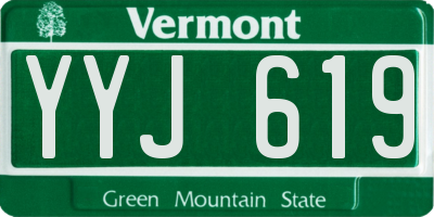 VT license plate YYJ619