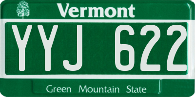 VT license plate YYJ622