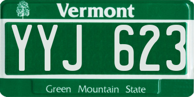 VT license plate YYJ623