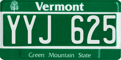 VT license plate YYJ625
