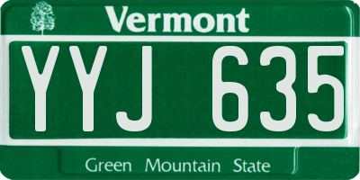 VT license plate YYJ635