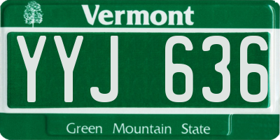 VT license plate YYJ636