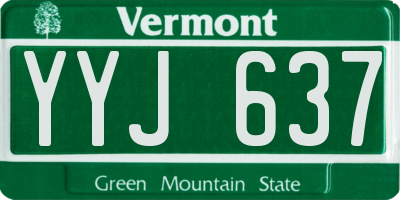 VT license plate YYJ637