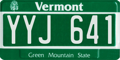 VT license plate YYJ641