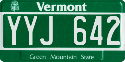 VT license plate YYJ642