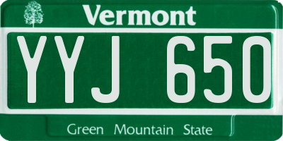 VT license plate YYJ650