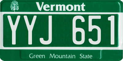VT license plate YYJ651