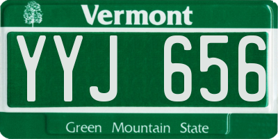 VT license plate YYJ656