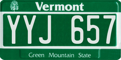 VT license plate YYJ657