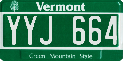 VT license plate YYJ664