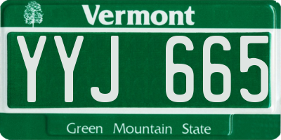 VT license plate YYJ665