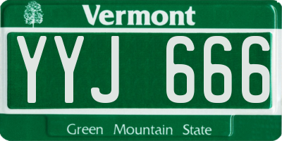 VT license plate YYJ666