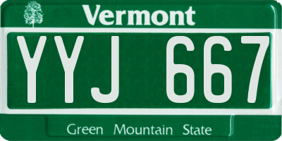 VT license plate YYJ667