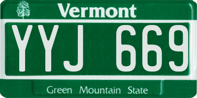 VT license plate YYJ669