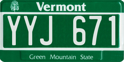 VT license plate YYJ671
