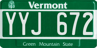 VT license plate YYJ672