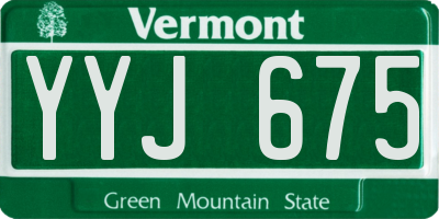 VT license plate YYJ675