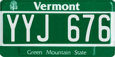VT license plate YYJ676