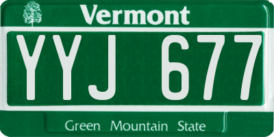 VT license plate YYJ677