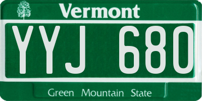 VT license plate YYJ680
