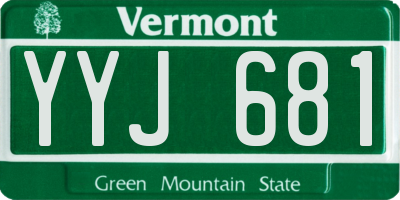 VT license plate YYJ681