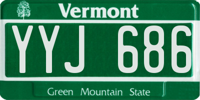 VT license plate YYJ686