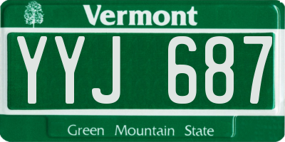 VT license plate YYJ687