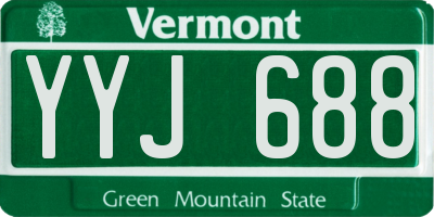 VT license plate YYJ688