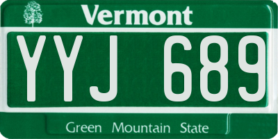 VT license plate YYJ689