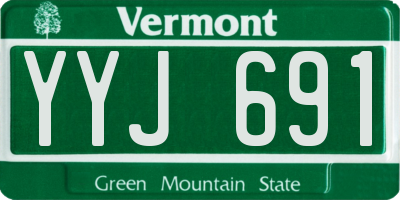 VT license plate YYJ691