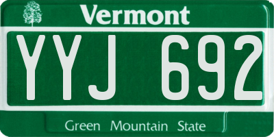 VT license plate YYJ692