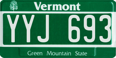 VT license plate YYJ693