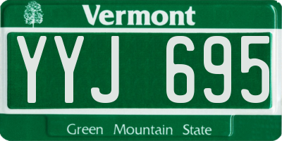 VT license plate YYJ695