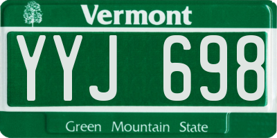 VT license plate YYJ698