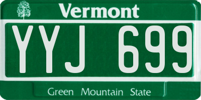 VT license plate YYJ699