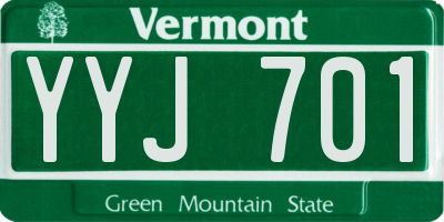 VT license plate YYJ701