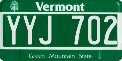 VT license plate YYJ702