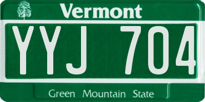 VT license plate YYJ704