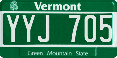 VT license plate YYJ705