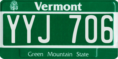 VT license plate YYJ706