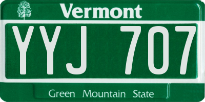 VT license plate YYJ707