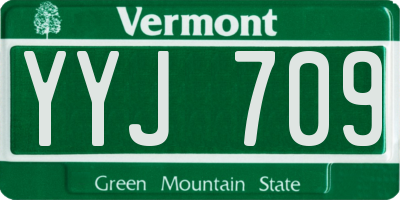 VT license plate YYJ709