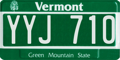 VT license plate YYJ710
